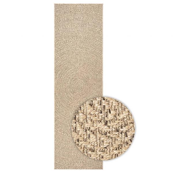 Teppich ZIZUR 80x250 cm Jute-Optik Indoor und Outdoor