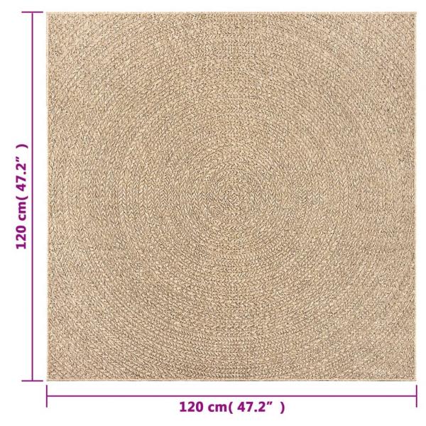 Teppich ZIZUR 120x120 cm Jute-Optik Indoor und Outdoor