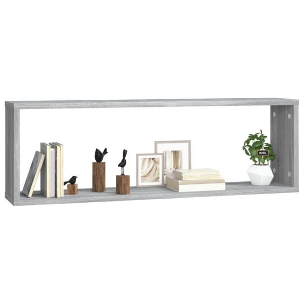 Wandregale 2 Stk. Grau Sonoma 80x15x26,5 cm Holzwerkstoff