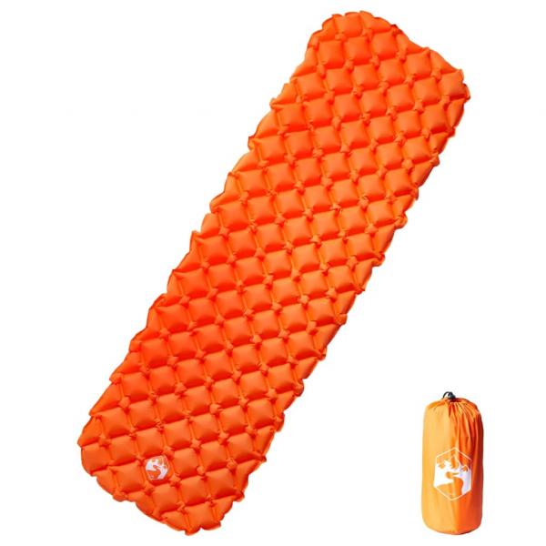 ARDEBO.de - Aufblasbare Isomatte Orange 190x58x6 cm