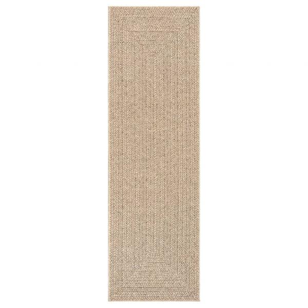 Teppich ZIZUR 80x250 cm Jute-Optik Indoor und Outdoor