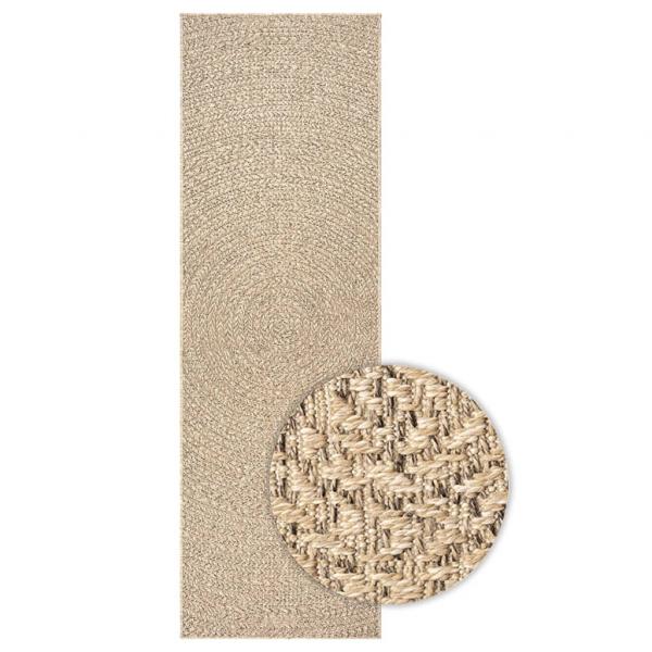 Teppich ZIZUR 80x200 cm Jute-Optik Indoor und Outdoor