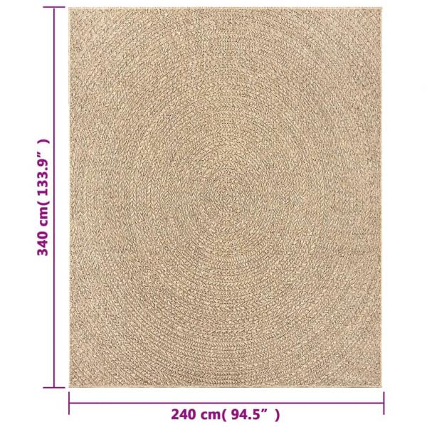 Teppich ZIZUR 240x340 cm Jute-Optik Indoor und Outdoor