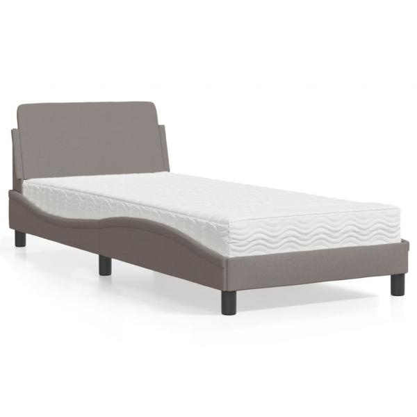 ARDEBO.de - Bett mit Matratze Taupe 80x200 cm Stoff