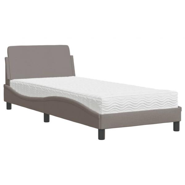 Bett mit Matratze Taupe 80x200 cm Stoff