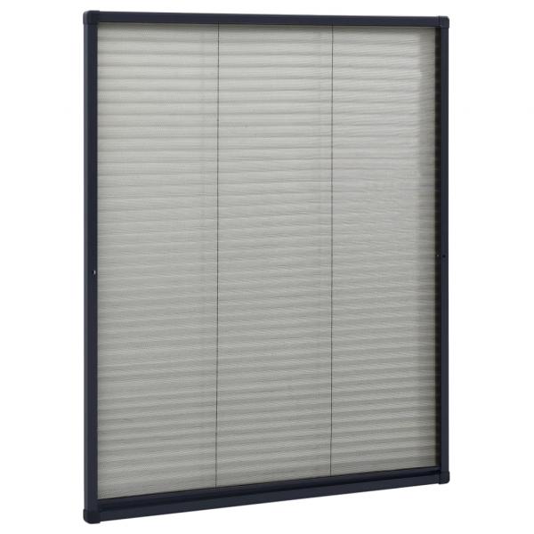 Insektenschutz-Plissee für Fenster Aluminium Anthrazit 60x80cm