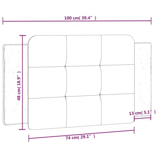 Kopfteil-Kissen Grau 100 cm Kunstleder