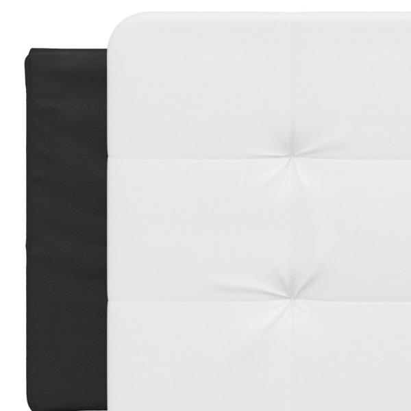 Kopfteil-Kissen Weiß und Schwarz 160 cm Kunstleder