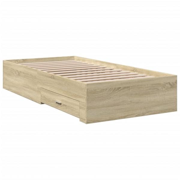 Bettgestell mit Schubladen Sonoma-Eiche 90x190 cm Holzwerkstoff