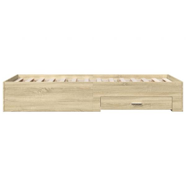 Bettgestell mit Schubladen Sonoma-Eiche 90x190 cm Holzwerkstoff