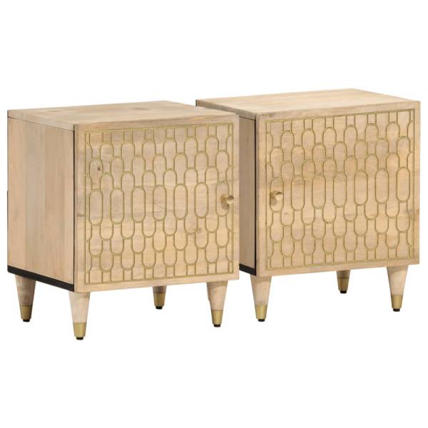 ARDEBO.de - Nachttische 2 Stk. 40x33x46 cm Massivholz Mango