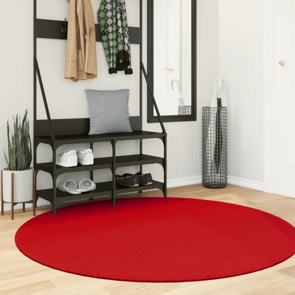 ARDEBO.de - Teppich OVIEDO Kurzflor Rot Ø 160 cm