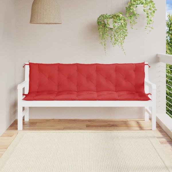 ARDEBO.de - Gartenbank-Auflagen 2 Stk. Rot 180x50x7 cm Oxford-Gewebe