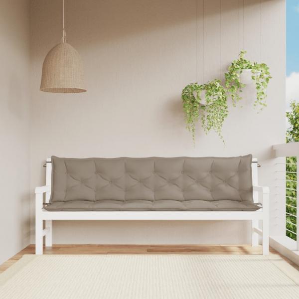 ARDEBO.de - Gartenbank-Auflagen 2 Stk. Taupe 200x50x7 cm Oxford-Gewebe