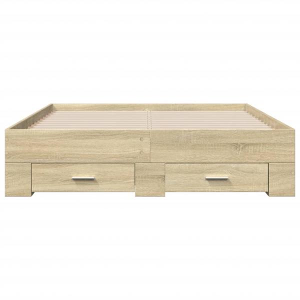 Bettgestell mit Schubladen Sonoma-Eiche 120x190cm Holzwerkstoff