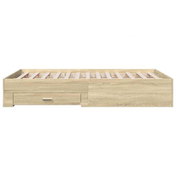 Bettgestell mit Schubladen Sonoma-Eiche 140x190cm Holzwerkstoff