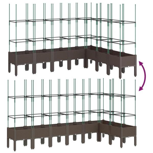 Pflanzkübel mit Rankgitter Braun 200x160x142,5 cm PP