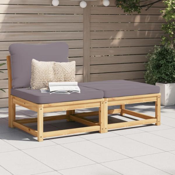 3-tlg. Garten-Lounge-Set mit Kissen Massivholz Akazie