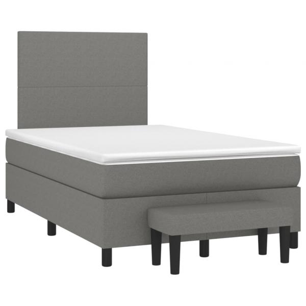 Boxspringbett mit Matratze Dunkelgrau 120x190 cm Stoff