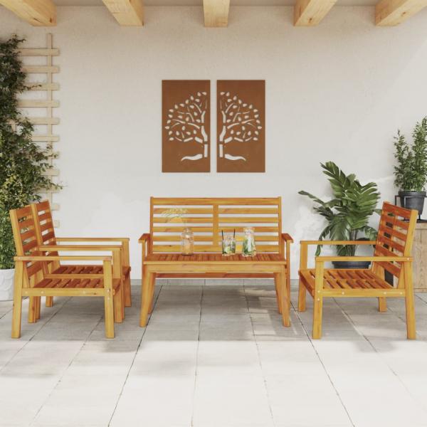 ARDEBO.de - 5-tlg. Garten-Lounge-Set Massivholz Akazie