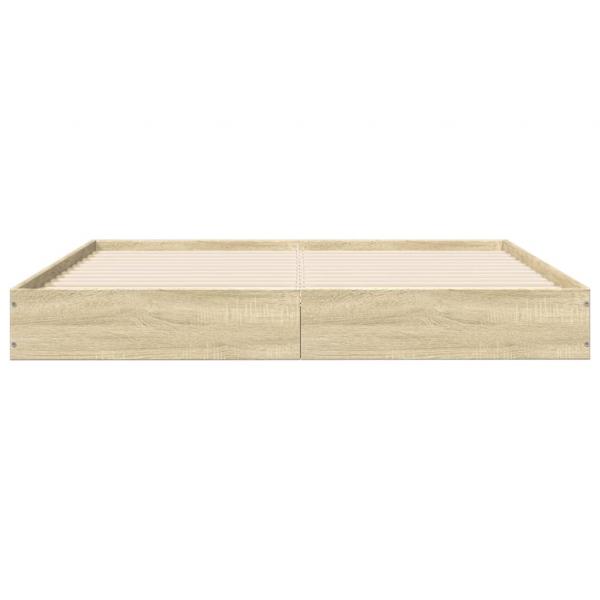 Bettgestell Sonoma-Eiche 135x190 cm Holzwerkstoff