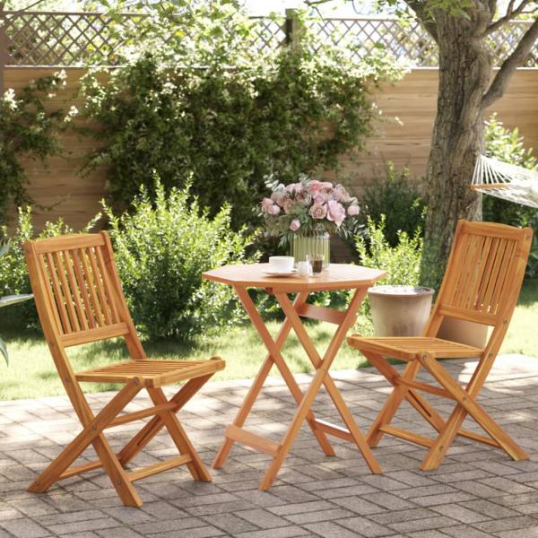 ARDEBO.de - 3-tlg. Bistro-Set Klappbar Massivholz Akazie