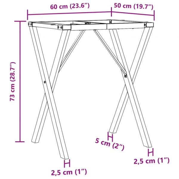 Esstisch-Gestell in X-Form 60x50x73 cm Gusseisen