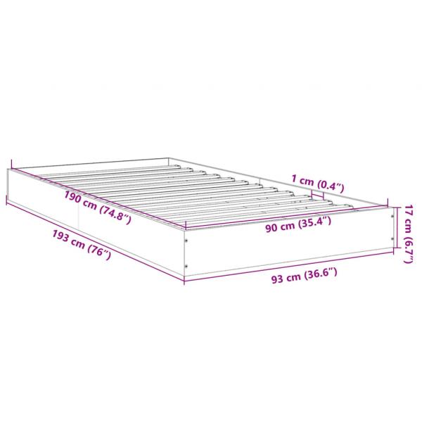 Bettgestell Schwarz 90x190 cm Holzwerkstoff