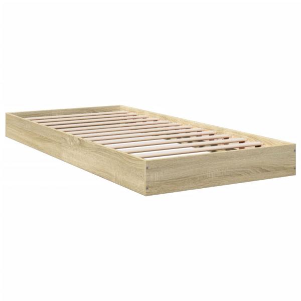 ARDEBO.de - Bettgestell Sonoma-Eiche 90x200 cm Holzwerkstoff