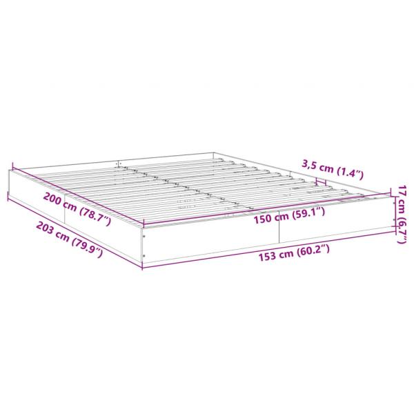 Bettgestell Sonoma-Eiche 150x200 cm Holzwerkstoff