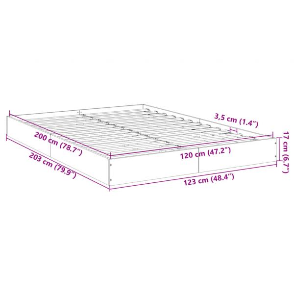 Bettgestell Weiß 120x200 cm Holzwerkstoff