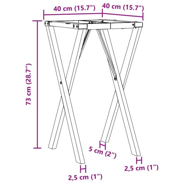 Esstisch-Gestell in X-Form 40x40x73 cm Gusseisen