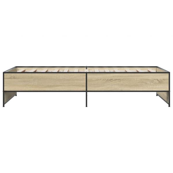 Bettgestell Sonoma-Eiche 90x200 cm Holzwerkstoff und Metall