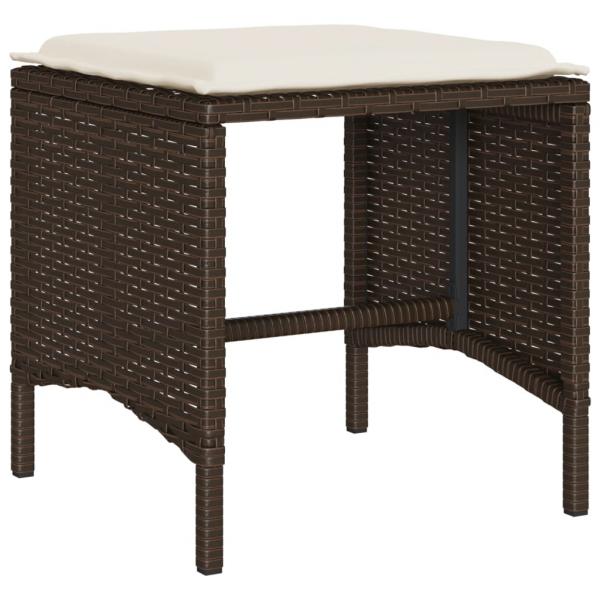 4-tlg. Garten-Sofagarnitur mit Kissen Braun Poly Rattan