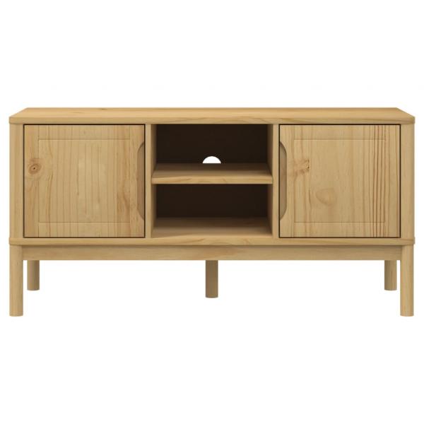 TV-Schrank FLORO Wachsbraun 114x43x55 cm Massivholz Kiefer