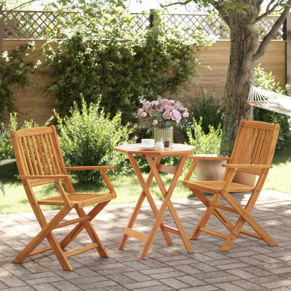 ARDEBO.de - 3-tlg. Bistro-Set Klappbar Massivholz Akazie