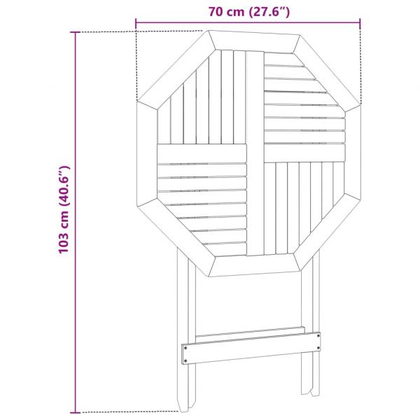 Gartentisch Klappbar Ø70x75 cm Massivholz Akazie