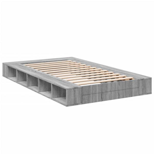 Bettgestell Grau Sonoma 135x190 cm Holzwerkstoff