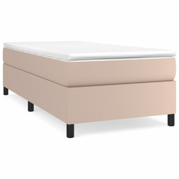 Boxspringbett mit Matratze Cappuccino-Braun 90x190cm Kunstleder