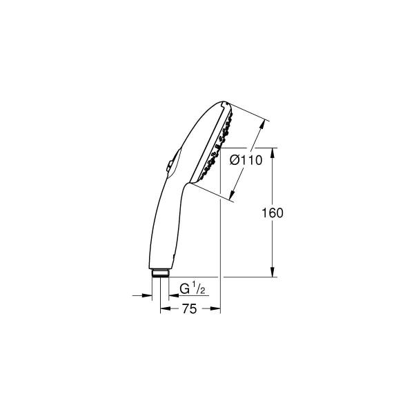 GROHE Vitalio Start 110 Handbrause, Quickfix, 3 Strahlarten, chrom (26031001)