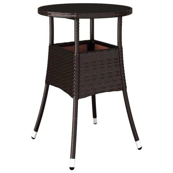 3-tlg. Garten-Essgruppe mit Kissen Braun Poly Rattan Glas