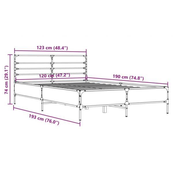 Bettgestell Schwarz 120x190 cm Holzwerkstoff und Metall