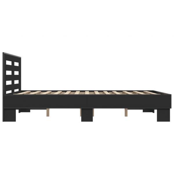 Bettgestell Schwarz 135x190 cm Holzwerkstoff und Metall