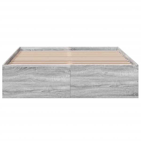 Bettgestell Grau Sonoma 135x190 cm Holzwerkstoff