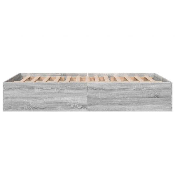 Bettgestell Grau Sonoma 135x190 cm Holzwerkstoff