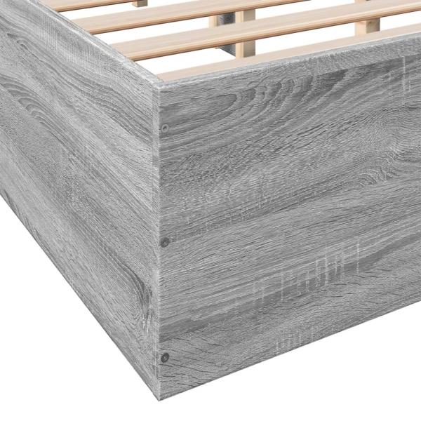 Bettgestell Grau Sonoma 135x190 cm Holzwerkstoff