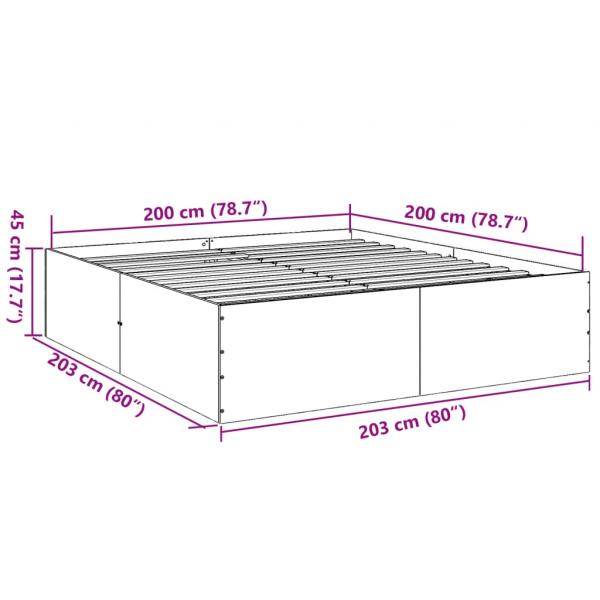 Bettgestell Braun Eichen-Optik 200x200 cm Holzwerkstoff