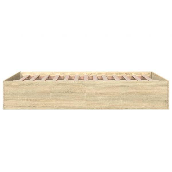 Bettgestell Sonoma-Eiche 135x190 cm Holzwerkstoff