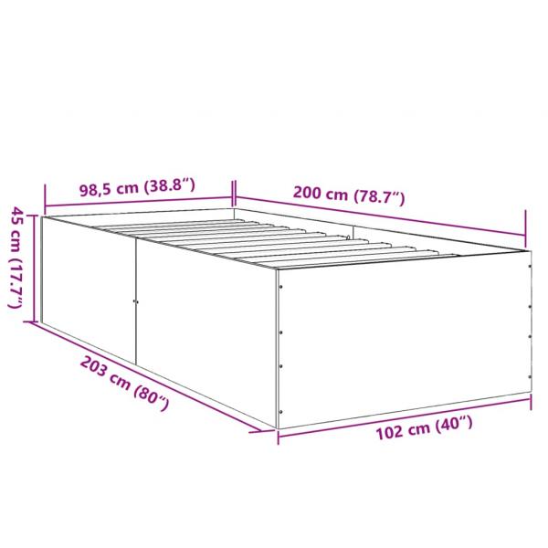 Bettgestell Sonoma-Eiche 100x200 cm Holzwerkstoff