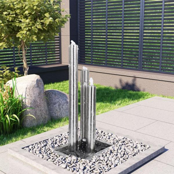 ARDEBO.de - Gartenbrunnen Silbern 48x34x88 cm Edelstahl